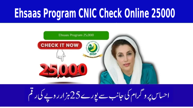 Ehsaas Program CNIC Check Online 25000
